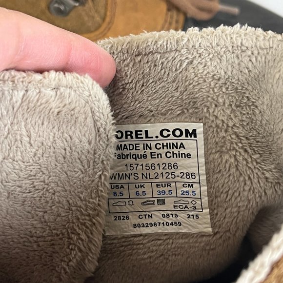 Sorel Winter Fancy Lace II Womens Boots US 8.5 Brown Leather Mid Calf Insulated - Picture 2 of 11